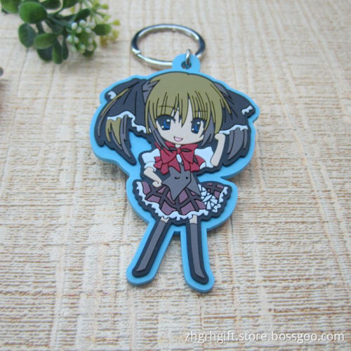 Best Selling 3D Cartoon Figure Soft Key Chain Beautiful Girl PVC Keyring